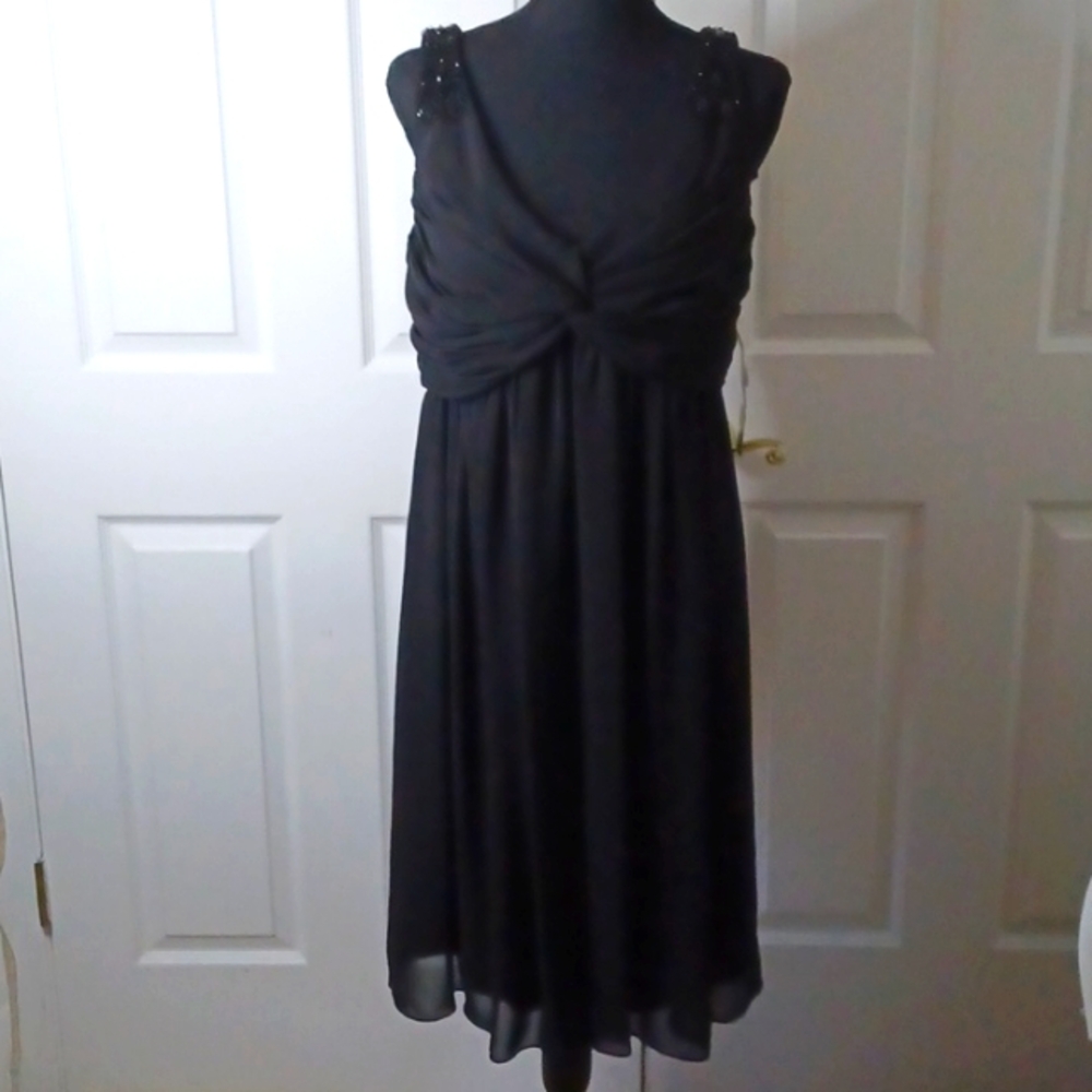 D2-👌- S.L. fashions Black After5 Dress - sz 12
